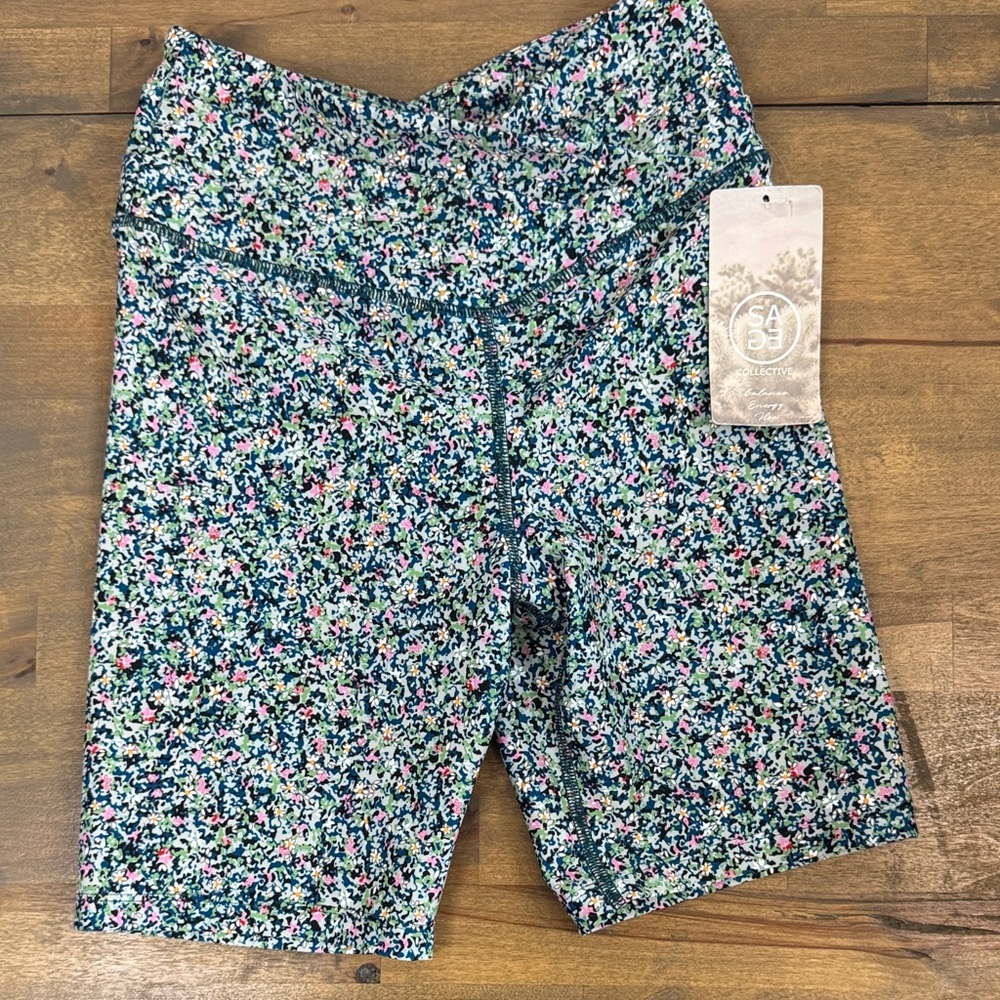 SAGE Multicolor Floral Bike Shorts - Picture 1 of 3